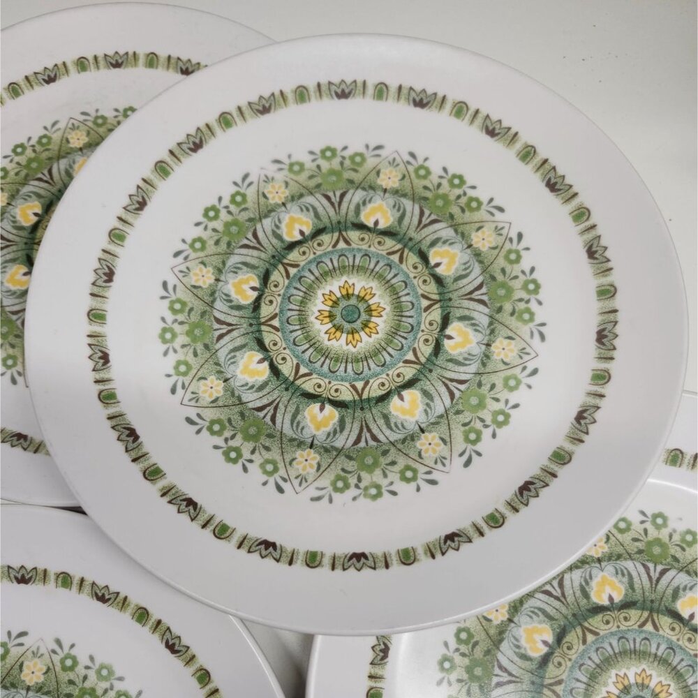 Noritake Progression Palos Verde 8" Lunch Salad Plates Mid Century Style Japan - Picture 2 of 7